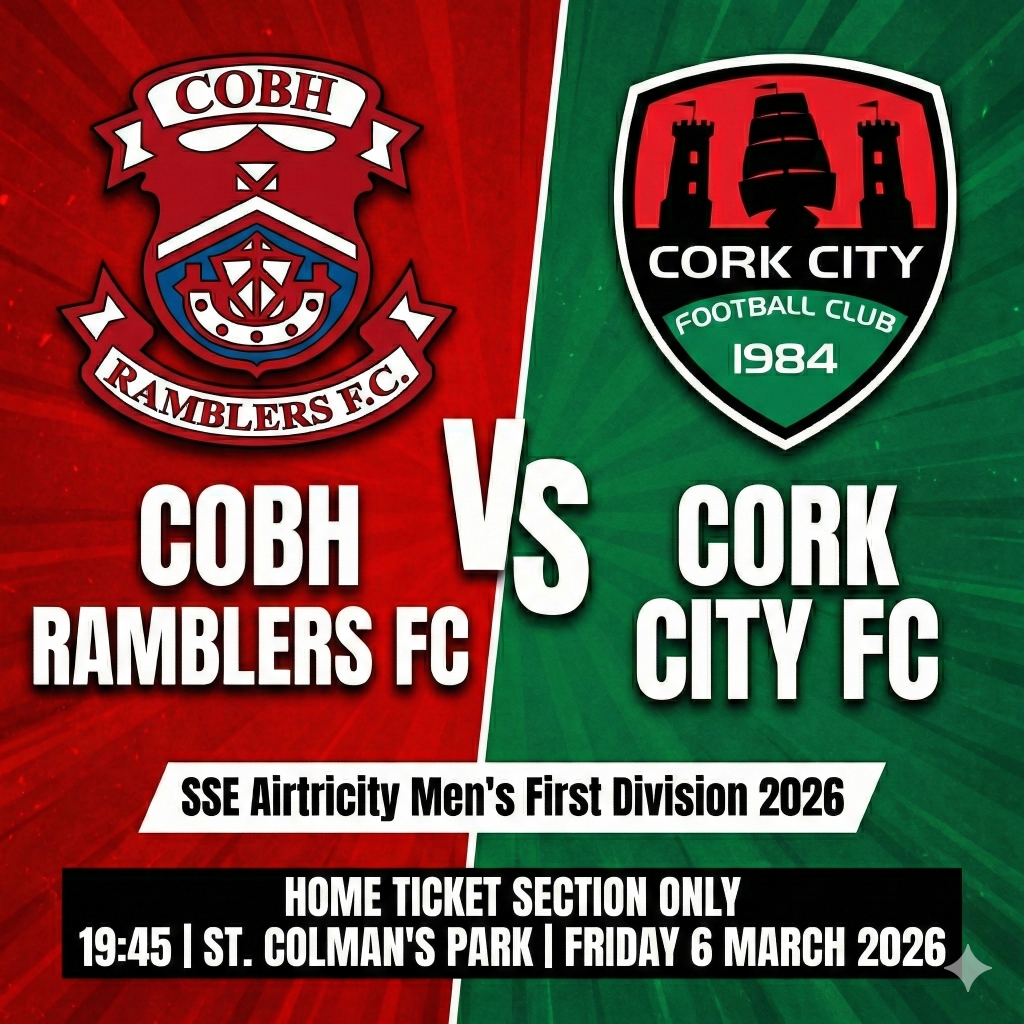 Cobh Ramblers FC vs Cork City FC (Home Tickets)