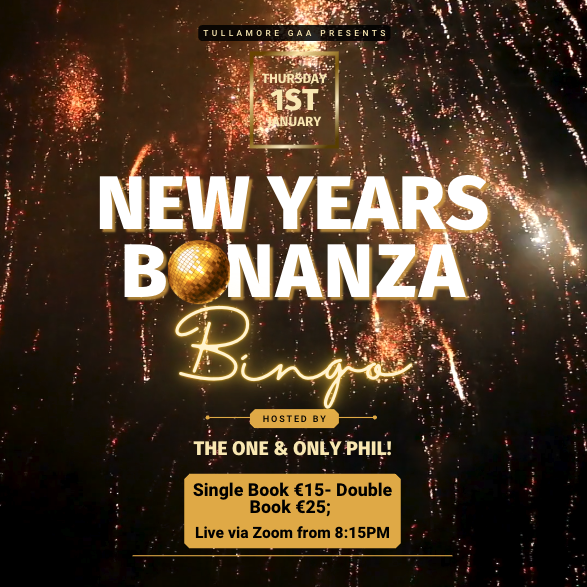 New Years Bonanza Bingo 1 Jan