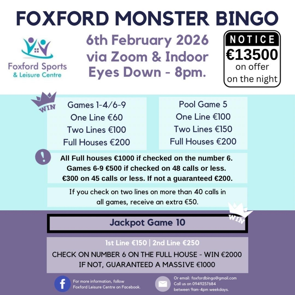Foxford Bingo 06/02/26
