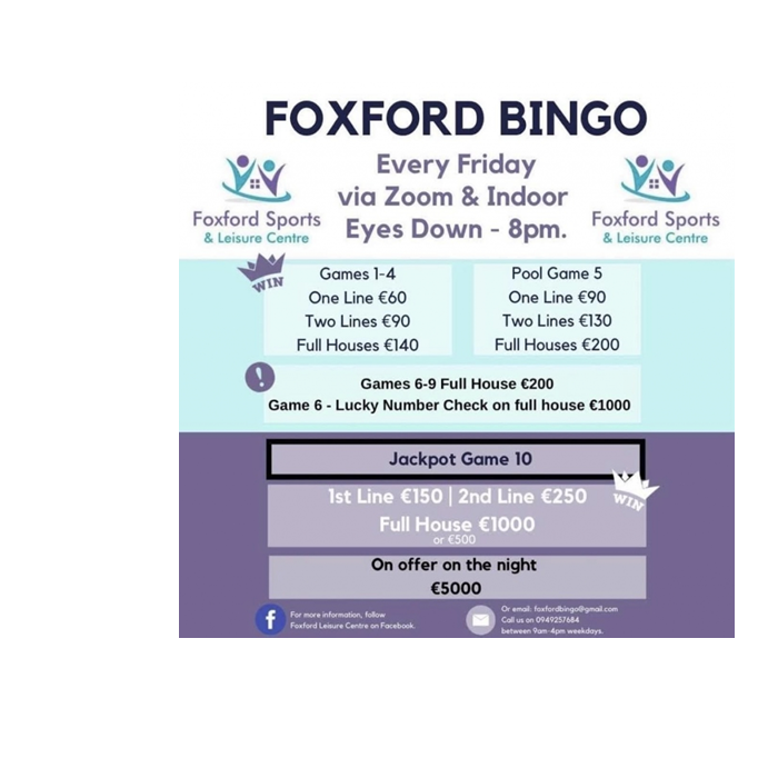 Foxford Bingo 12/12/25