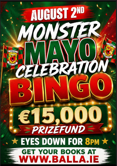 Balla Bingo Sunday August 2nd