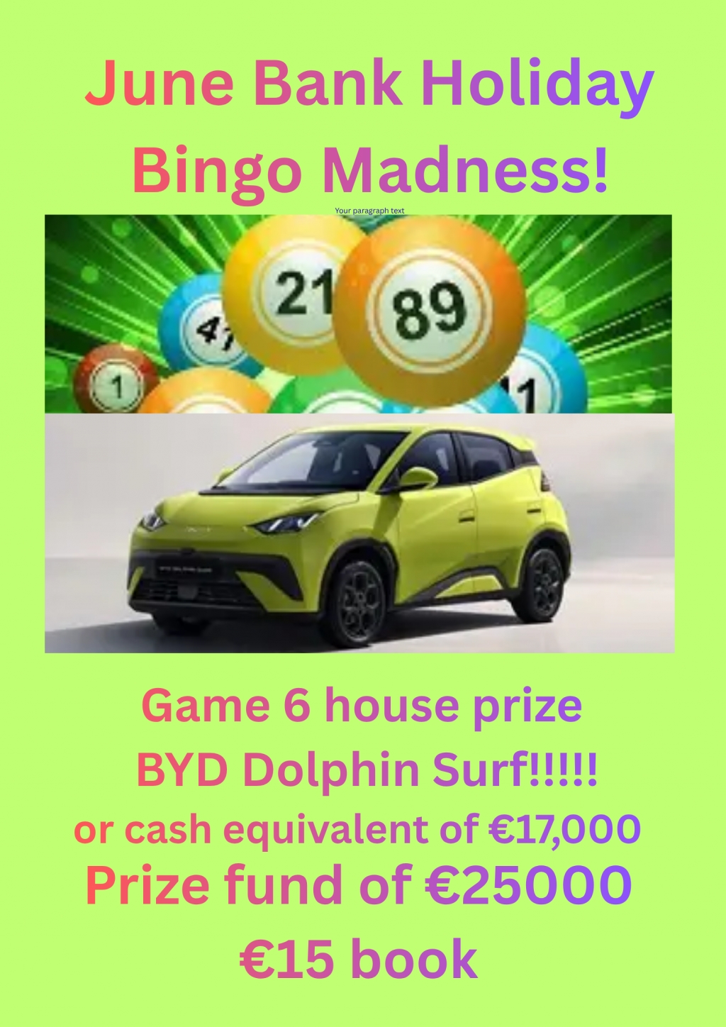Daingean GAA June Bank Holiday Bingo