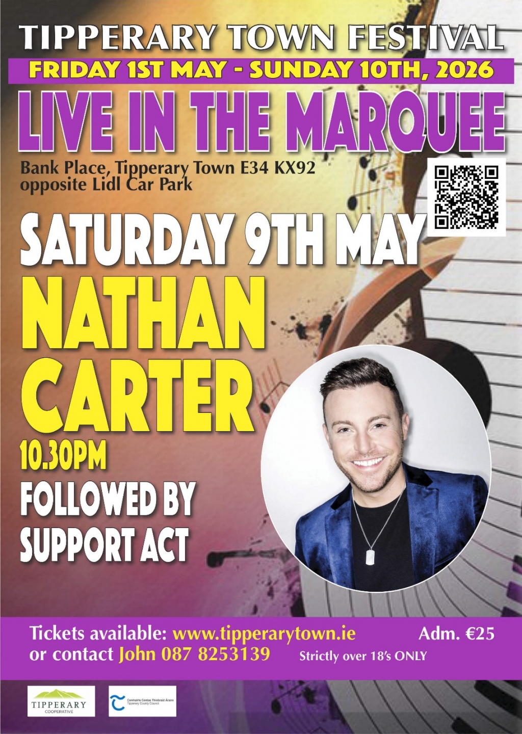 Saturday 9th May 2026 Nathan Carter followed by Dj