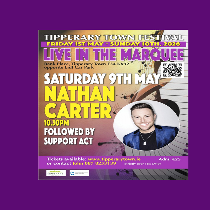 Saturday Night Live: Nathan Carter & DJ  Saturday 9th May 2026 | The Big Marquee, Tipperary Town