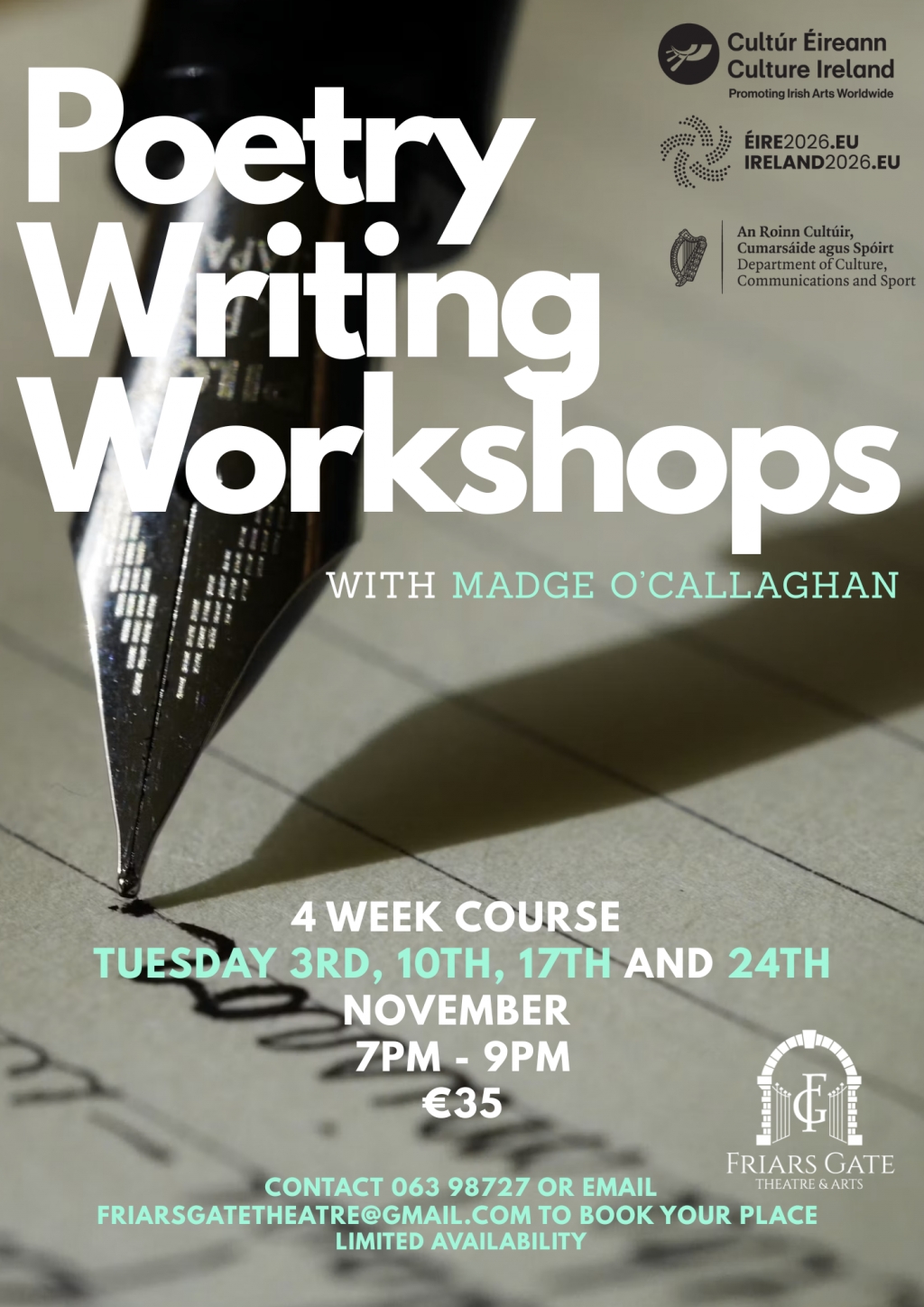 Poetry Writing Workshops With Madge O’Callaghan
